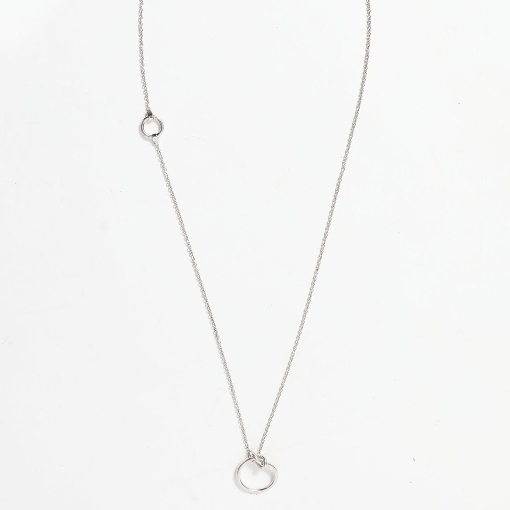 Authentic Celine Knot Silver Pendant Necklace